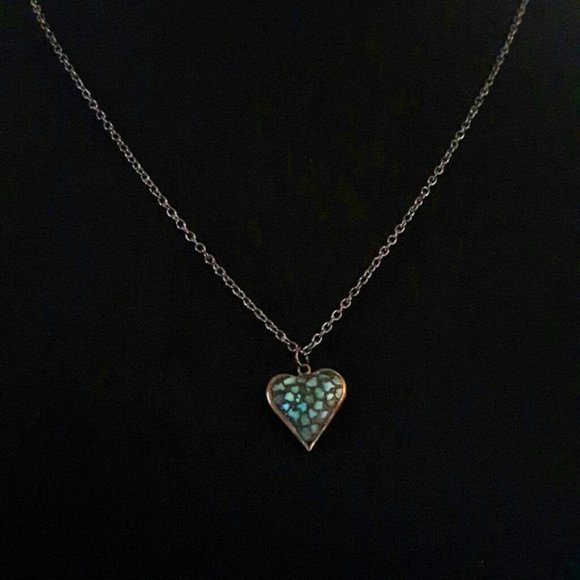 Vintage 19th Century Turquoise Heart Necklace - Picture 4 of 5